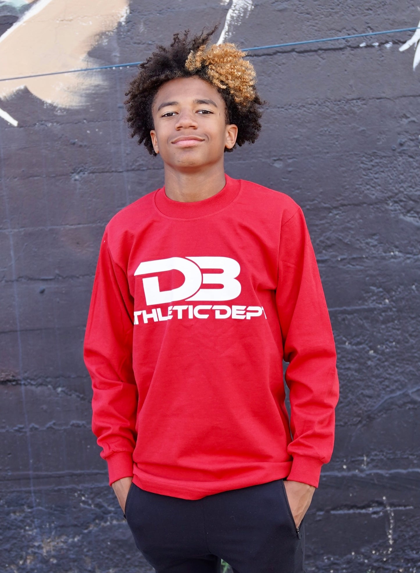 D3 Bold Designer Weight Long Sleeve T - RED