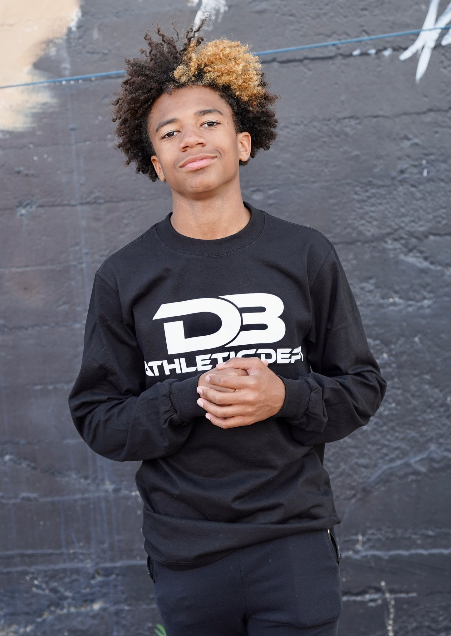 D3 Bold Designer Weight Long Sleeve T - BLACK