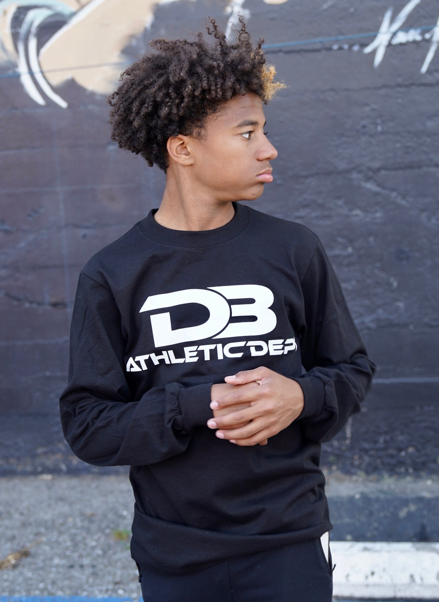 D3 Bold Designer Weight Long Sleeve T - BLACK